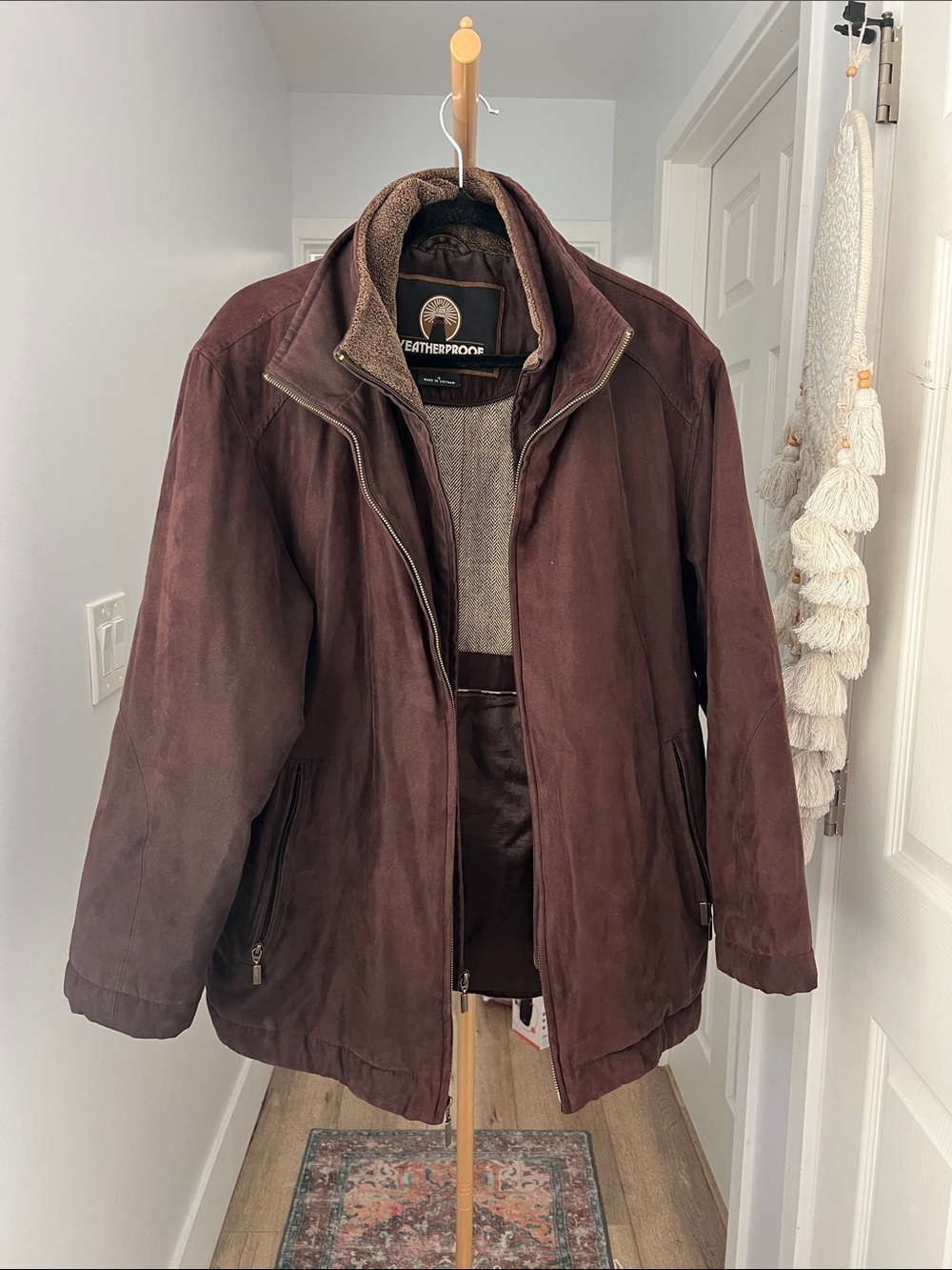 Weatherproof Brown Heavyweight Thick Lined Full Zip Winter Outdoor Jacket Small